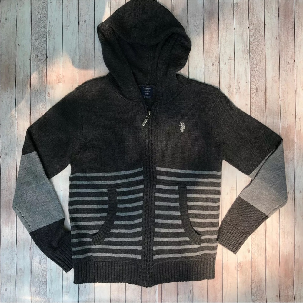 Boys's Polo By Ralph Lauren Long Sleeve Sweater Zip - M 10-12 - 100% CottB(8)